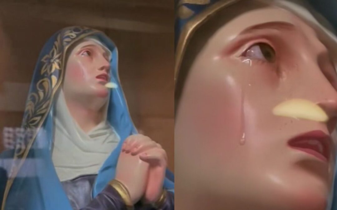 Creyentes captaron a la Virgen María llorando durante una peregrinación